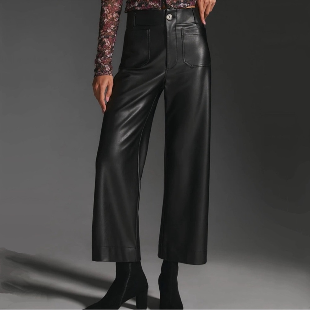 Anthropologie Black Wide-Leg Pants